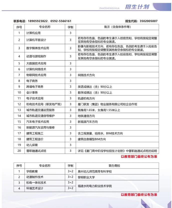 廈門信息學校2023年招生計劃.png