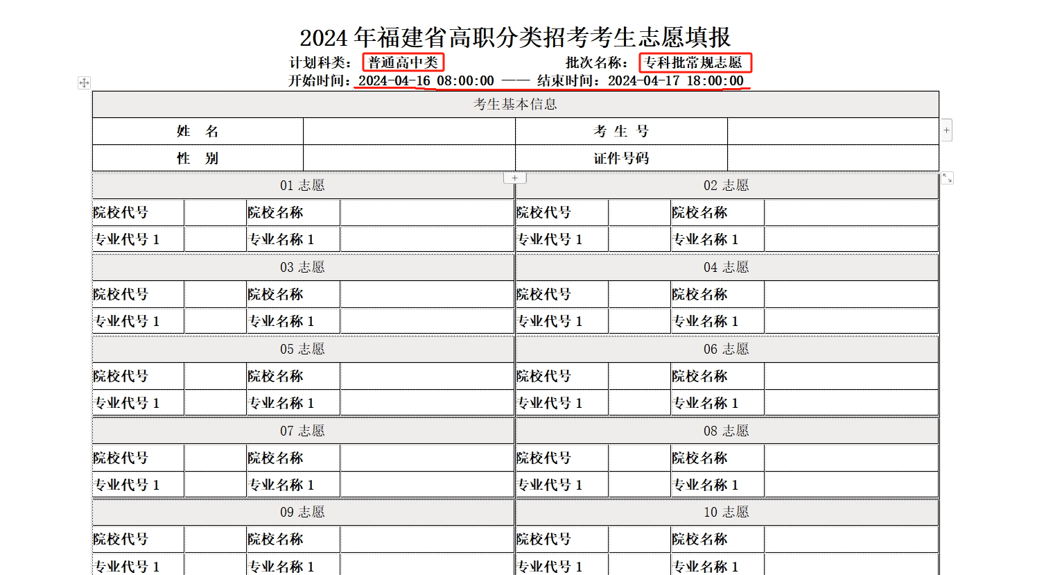2024年福建高職院校分類考試志愿填報指南