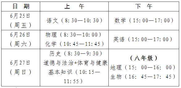 2024年廈門中考時(shí)間（考試時(shí)間）
