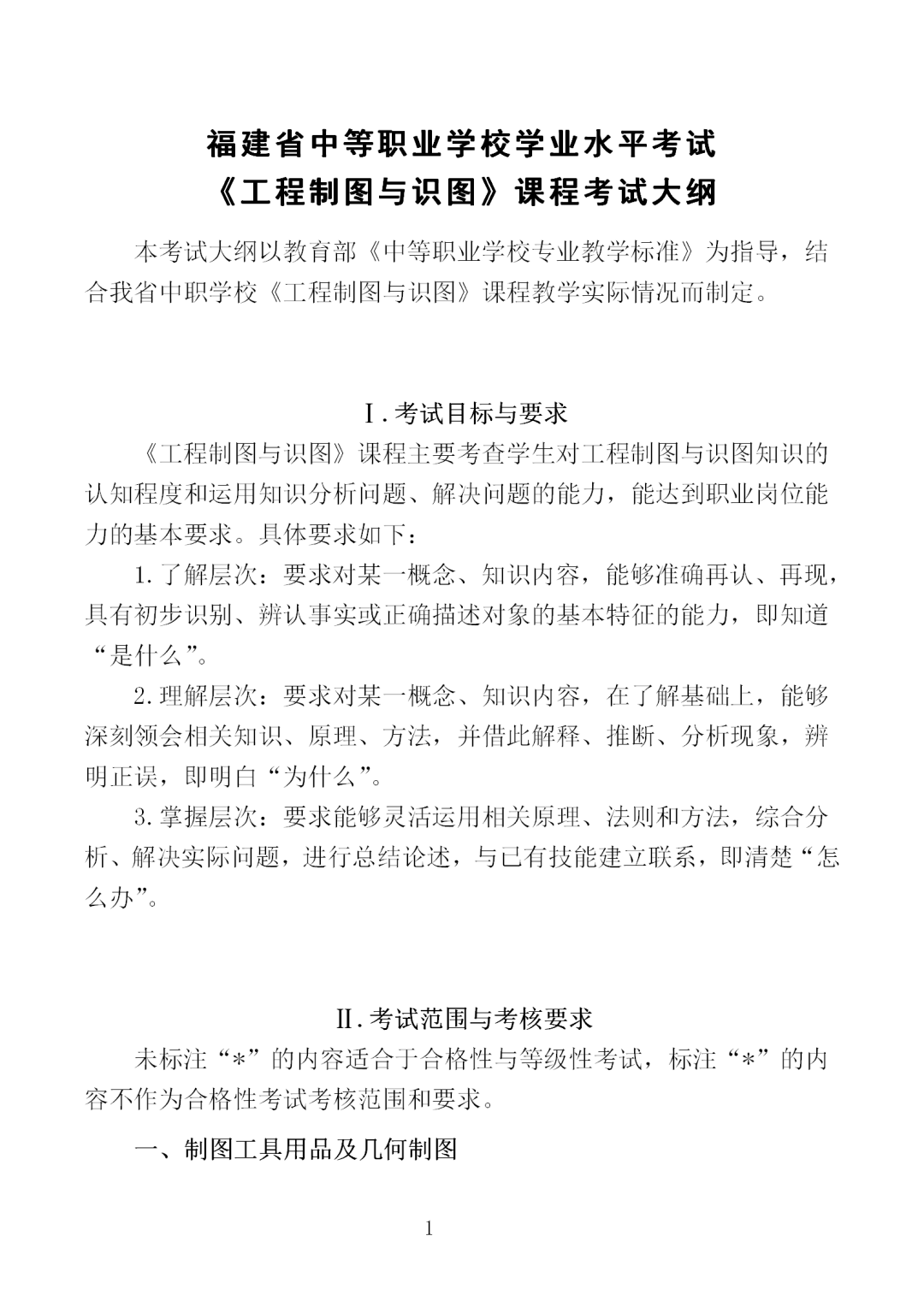 中職學(xué)考丨福建中職學(xué)考《工程制圖與識(shí)圖》考試大綱一覽！